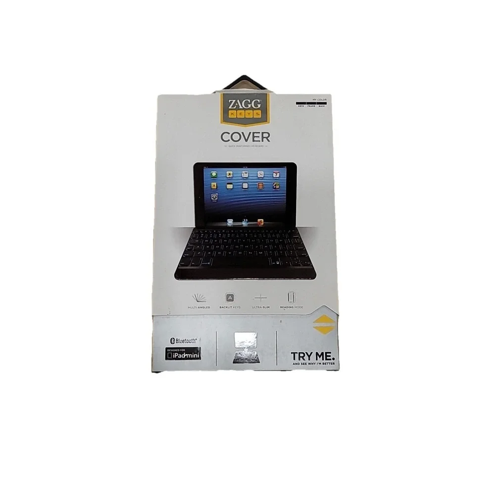 Zagg Keys iPad Mini BLACK Full Keys Bluetooth Keyboard Case Stand Cover